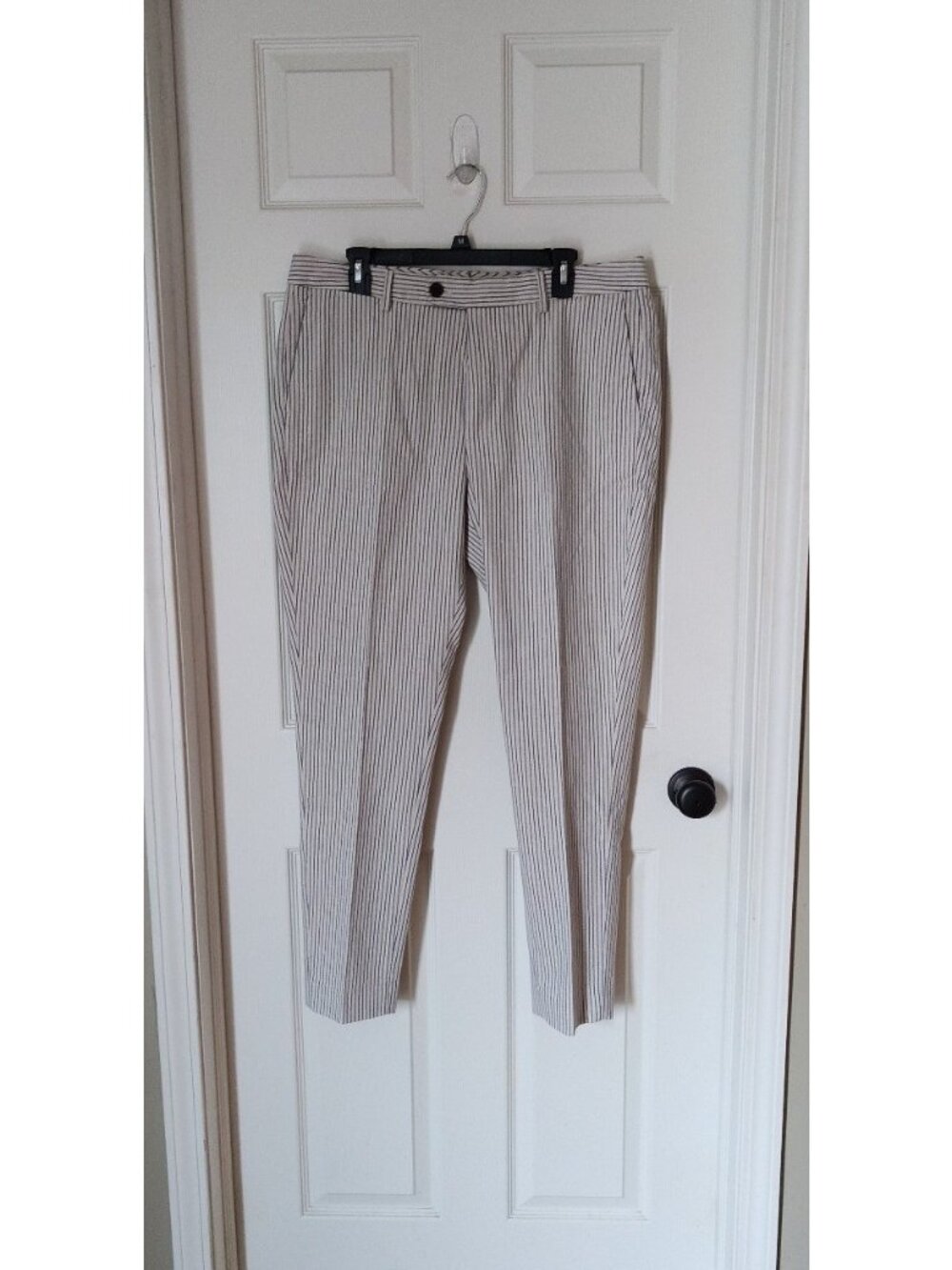 NWOT Men's Bonobos Primo Slim Tapered Pinstripe Twill Chinos Pants 35/30